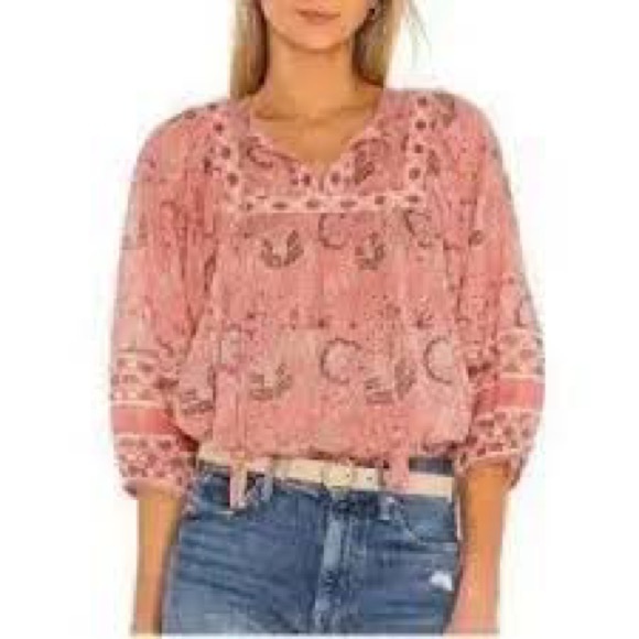 Cleobella Amarills blouse, peasant style 100% organic cotton lightweight, size S - Picture 1 of 7